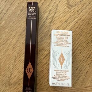 Charlotte Tilbury Brow Cheat Micro Precision Pencil/ Superfusion Oil Bundle NIB